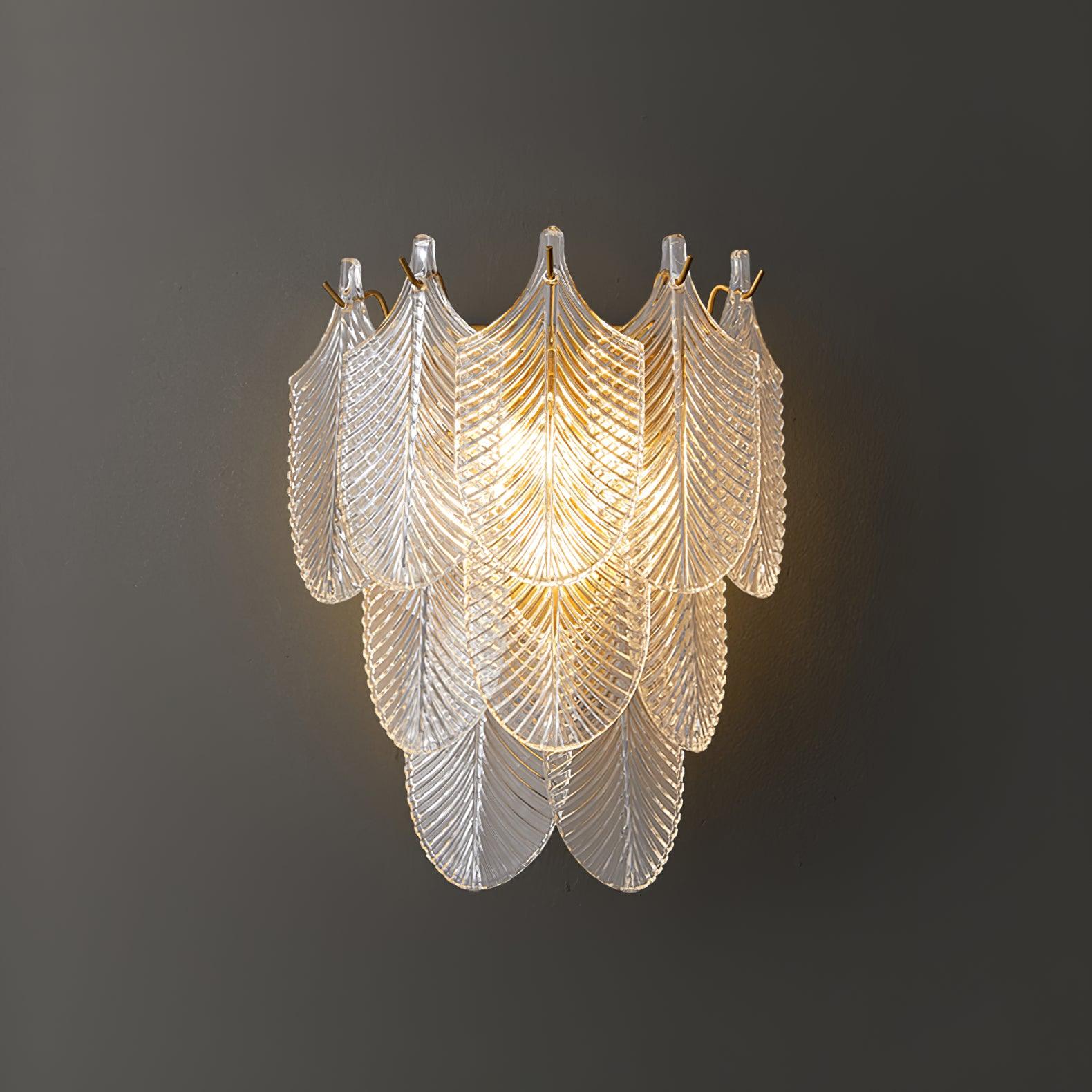 Leaf Textured Glass Wall Sconce