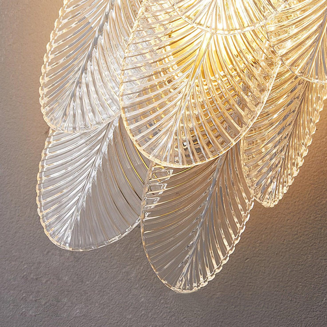 Leaf Textured Glass Wall Sconce