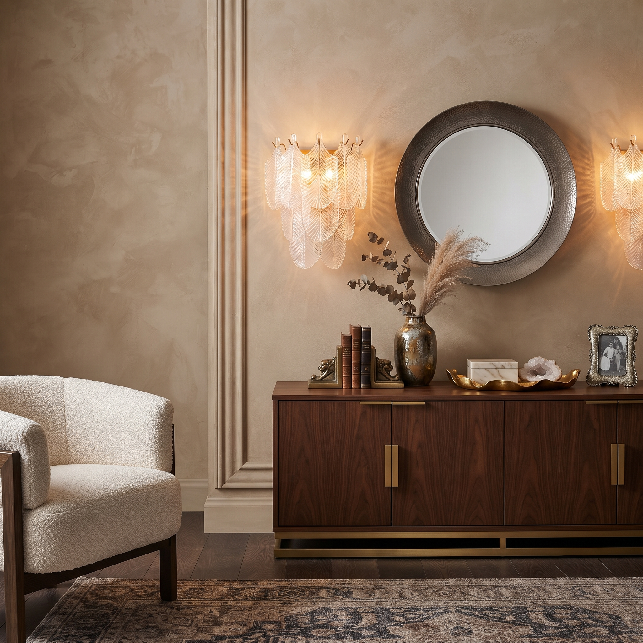 Leaf Textured Glass Wall Sconce