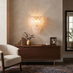 Leaf Textured Glass Wall Sconce