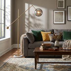 Modern Balance Arm Floor Lamp in Living Room Interior