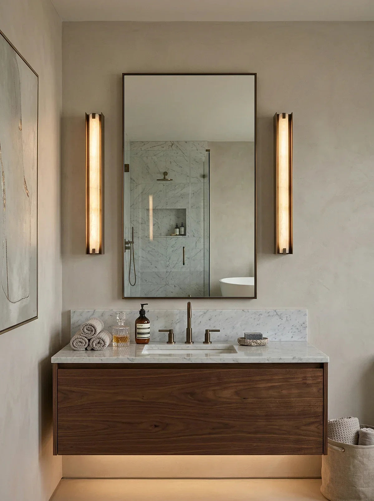 Linear Alabaster Wall Sconce