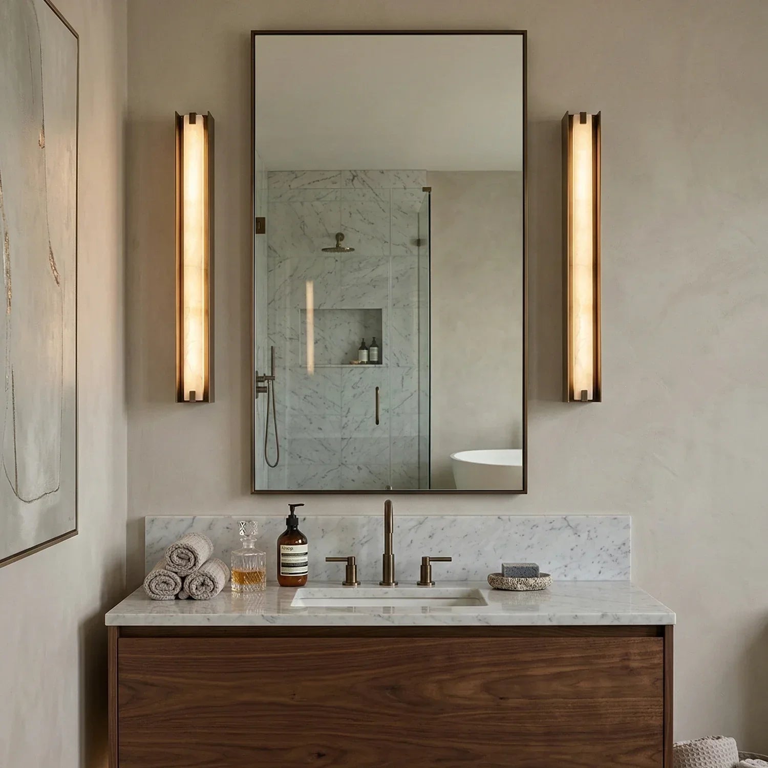 Linear Alabaster Wall Sconce