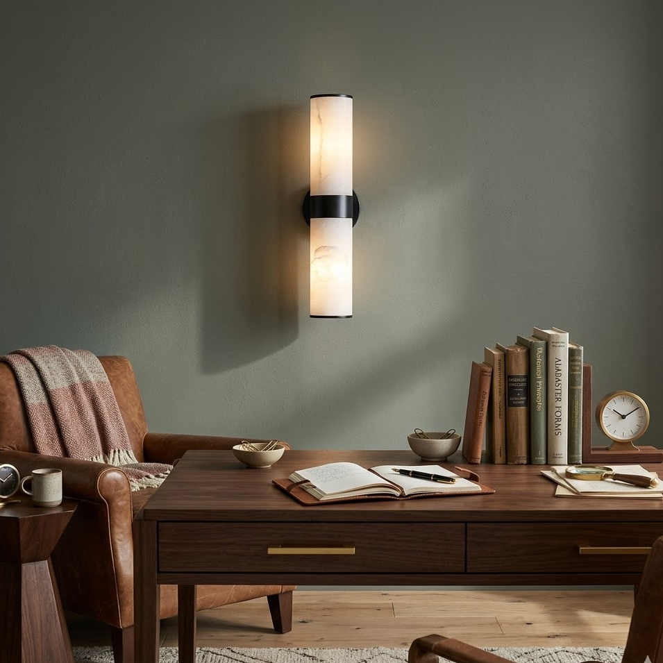 Linear Tandem Alabaster Wall Lamp