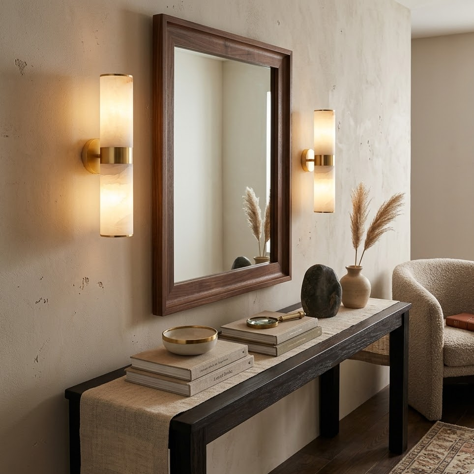 Linear Tandem Alabaster Wall Lamp