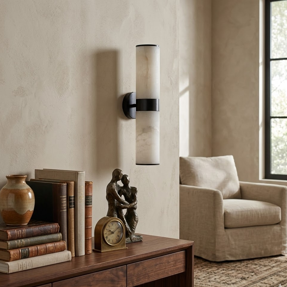 Linear Tandem Alabaster Wall Lamp