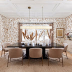 Modern Linear Alabaster Pendant Light Over Formal Dining Table