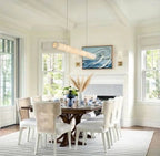 Modern Linear Alabaster Pendant Light in Bright Dining Area
