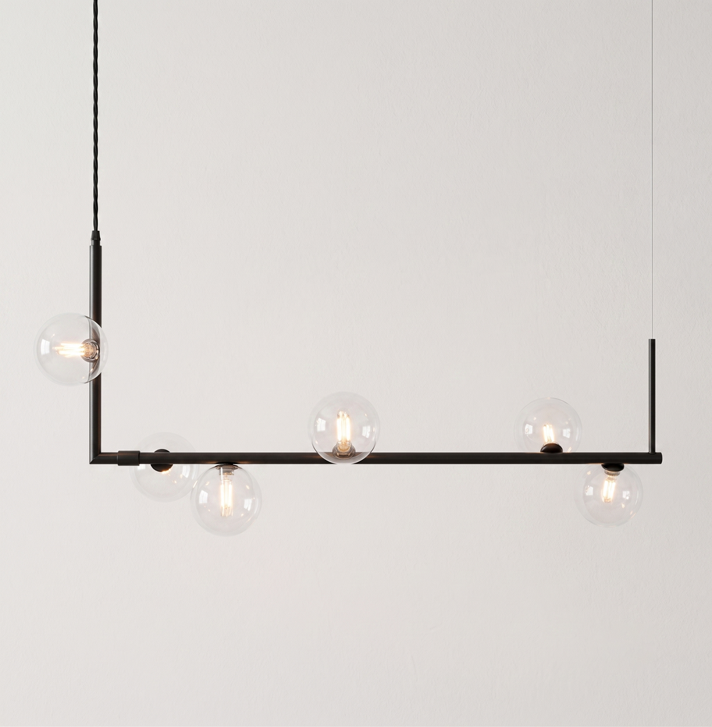 Linear Glass Orb Pendant Light