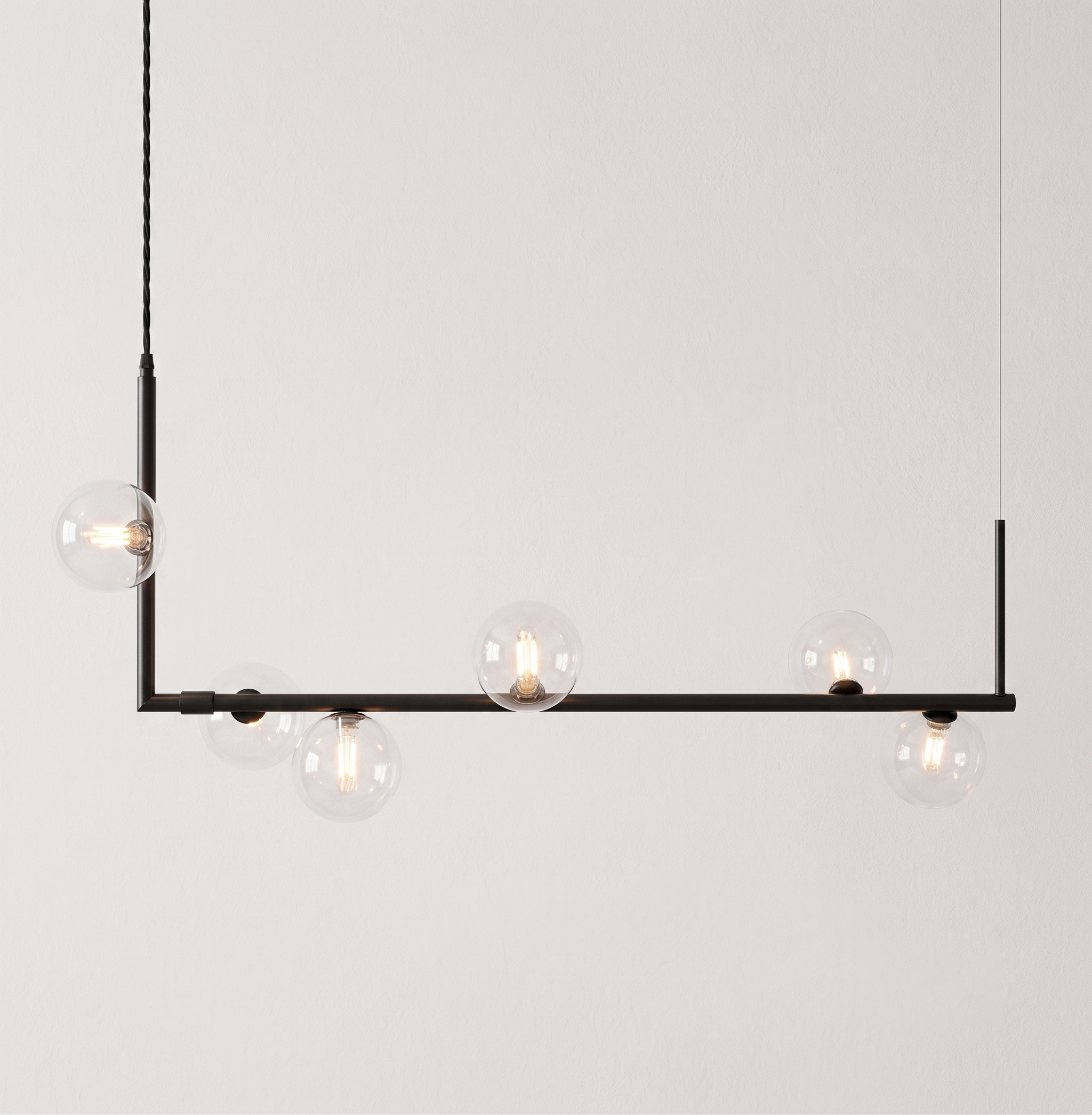 Linear Glass Orb Pendant Light