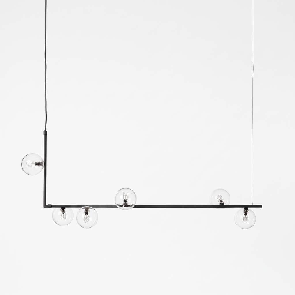 Linear Glass Orb Pendant Light