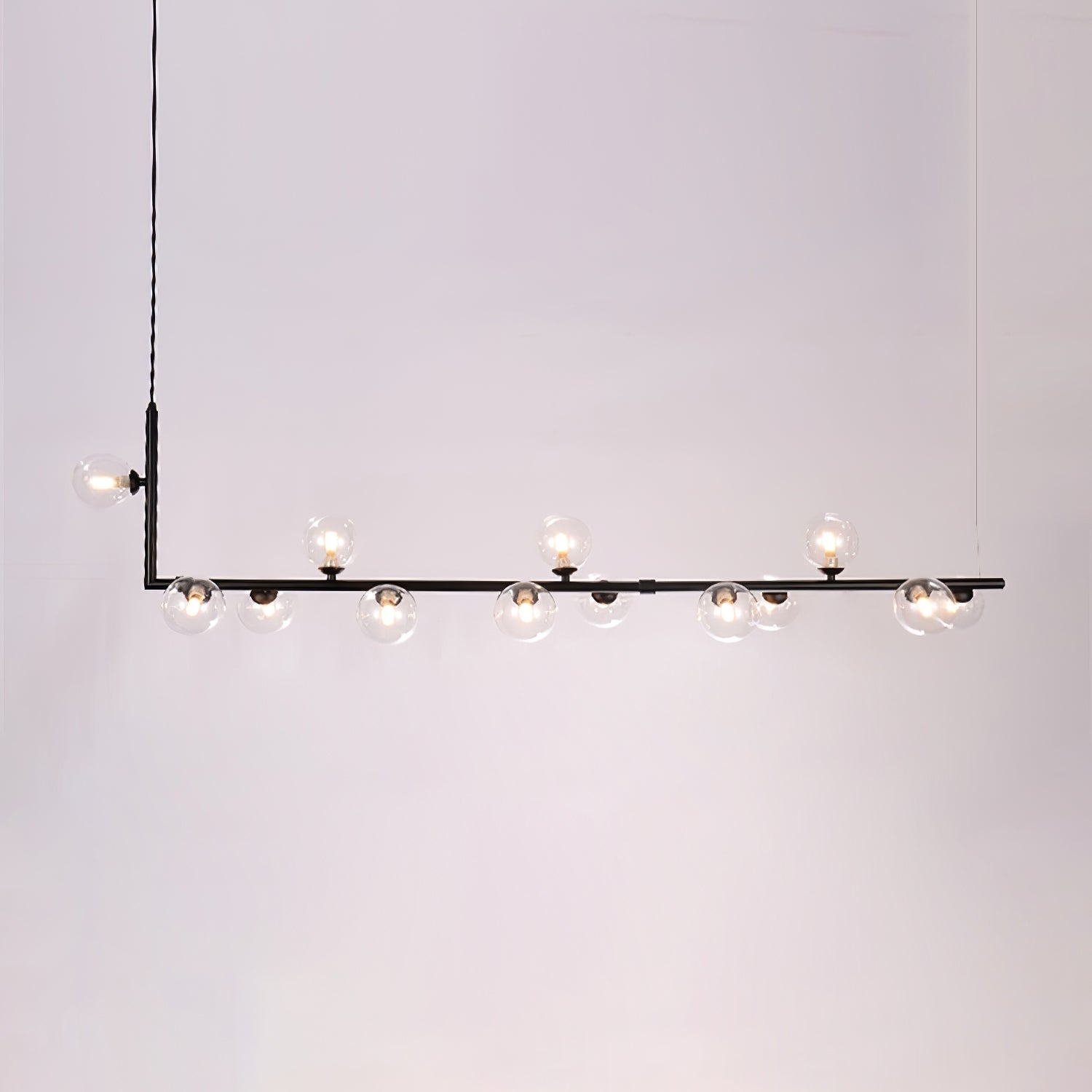 Linear Glass Orb Pendant Light
