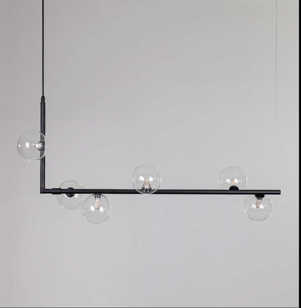 Linear Glass Orb Pendant Light