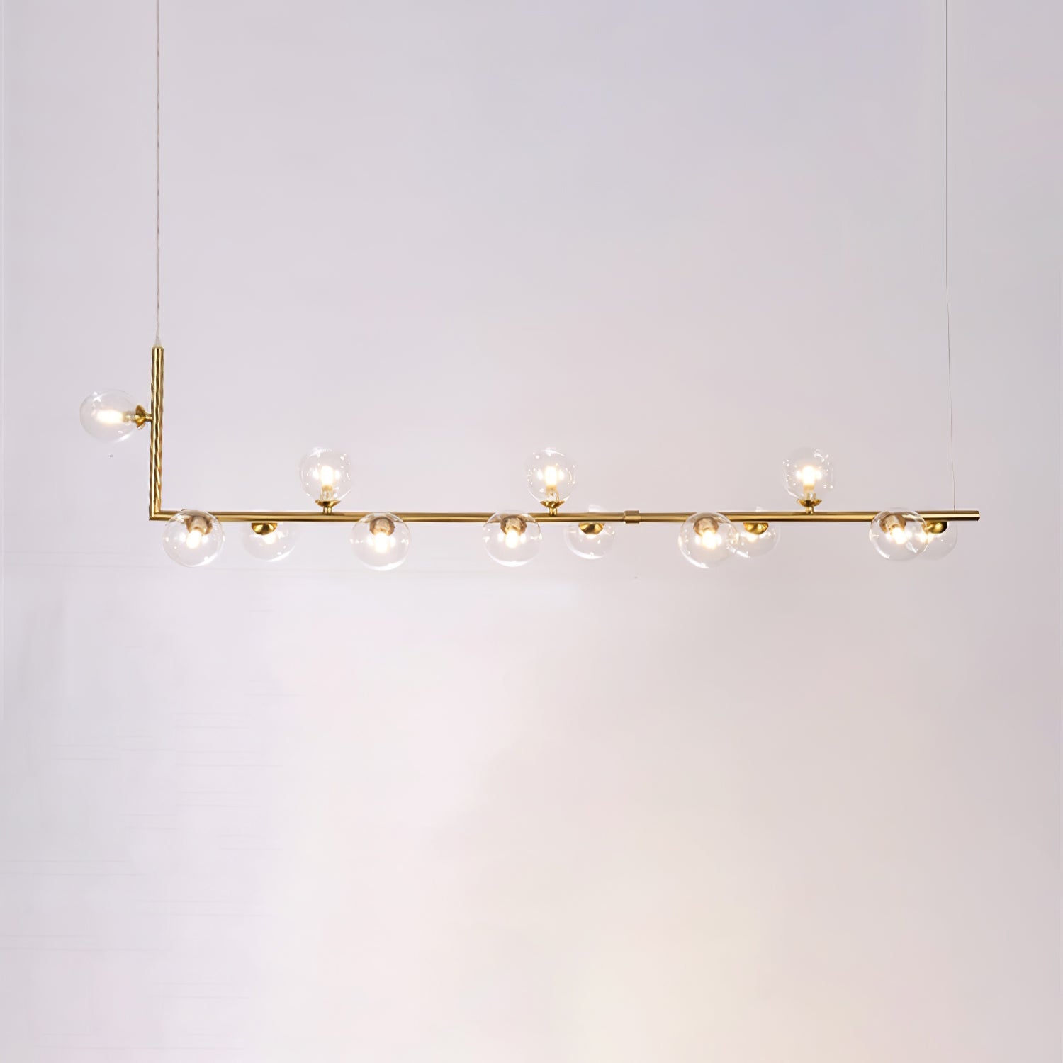 Linear Glass Orb Pendant Light
