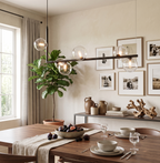 Linear Glass Orb Pendant Light