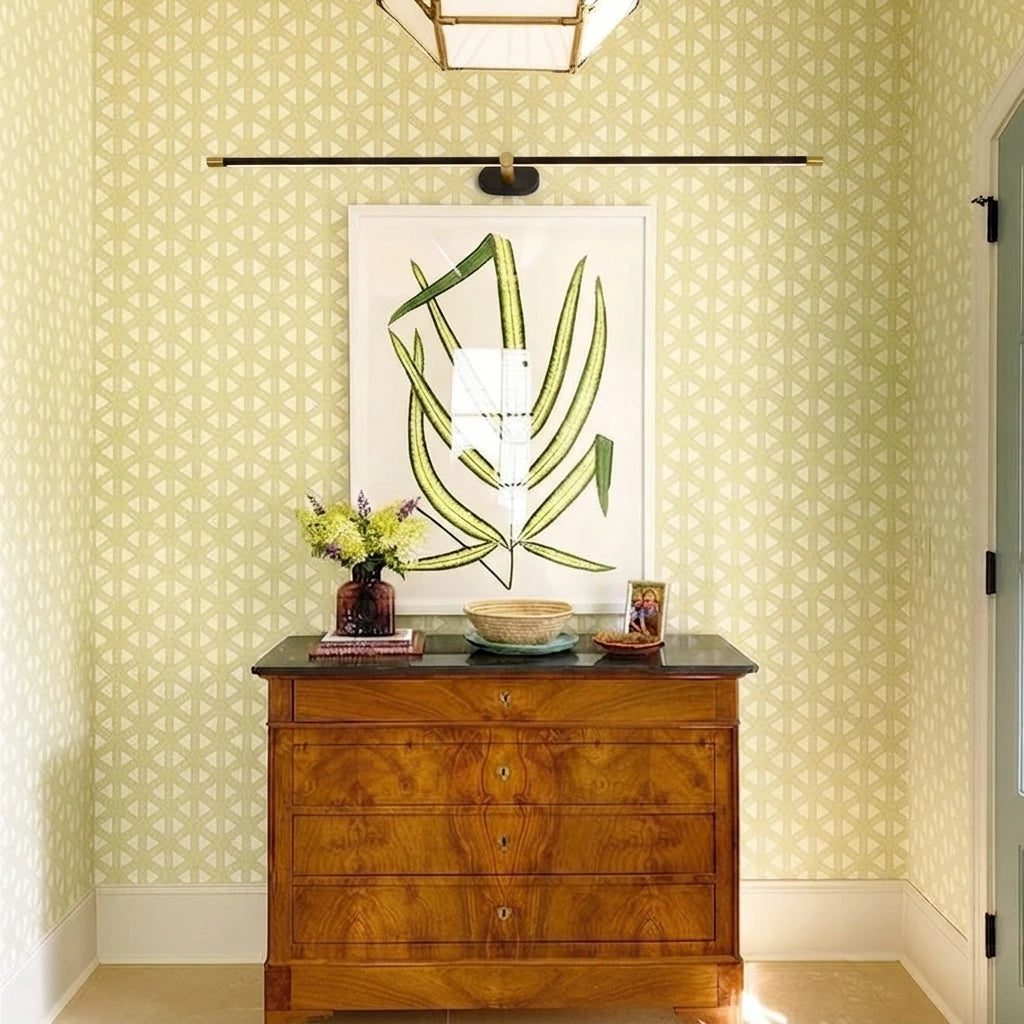 Modern Linear Picture Light Over Entryway Console Table