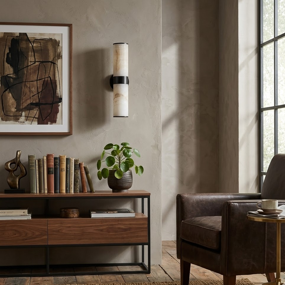 Linear Tandem Alabaster Wall Lamp