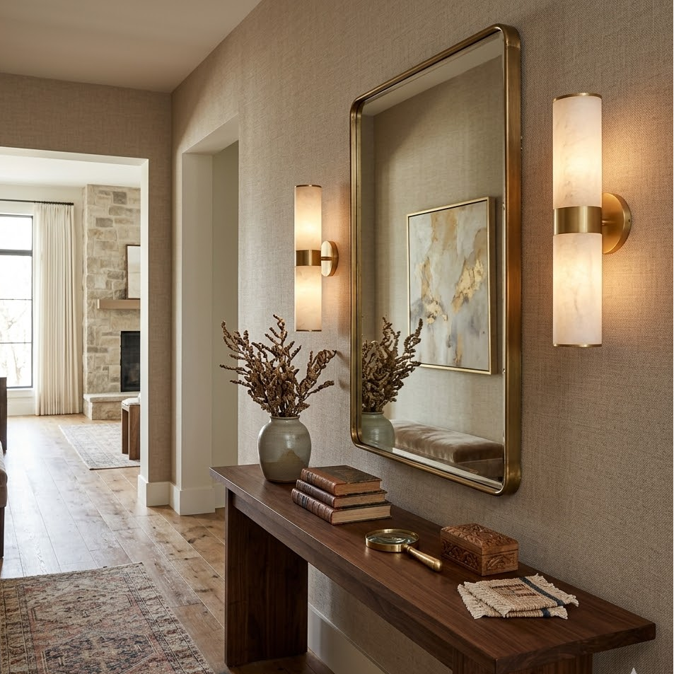 Linear Tandem Alabaster Wall Lamp