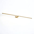 Front View of Modern Brass Ultra-Long Linear LED Light Studio Shot