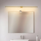 Illuminated Modern Brass Linear Mirror Light Studio Shot