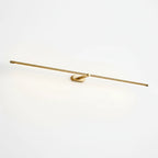 Side View of Modern Brass Ultra-Long Linear Light Studio Display