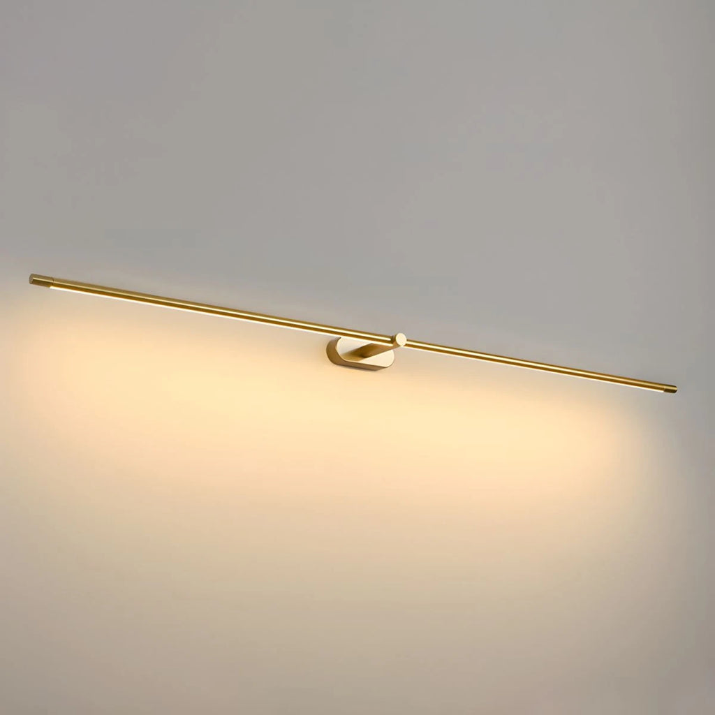 Illuminated Modern Brass Linear Picture Light Studio Display
