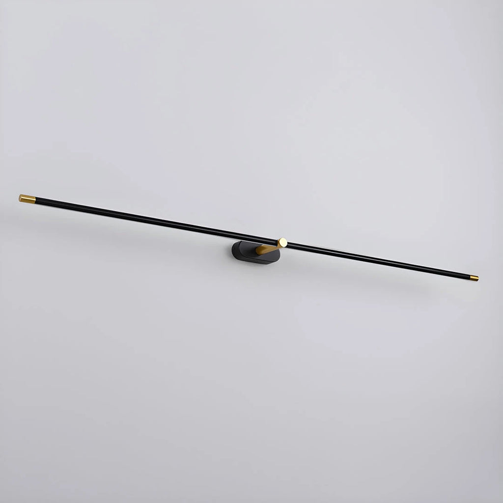 Front View of Modern Black Frame Ultra-Long Linear Light Studio Shot