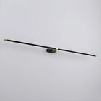 Front View of Modern Black Frame Ultra-Long Linear Light Studio Shot