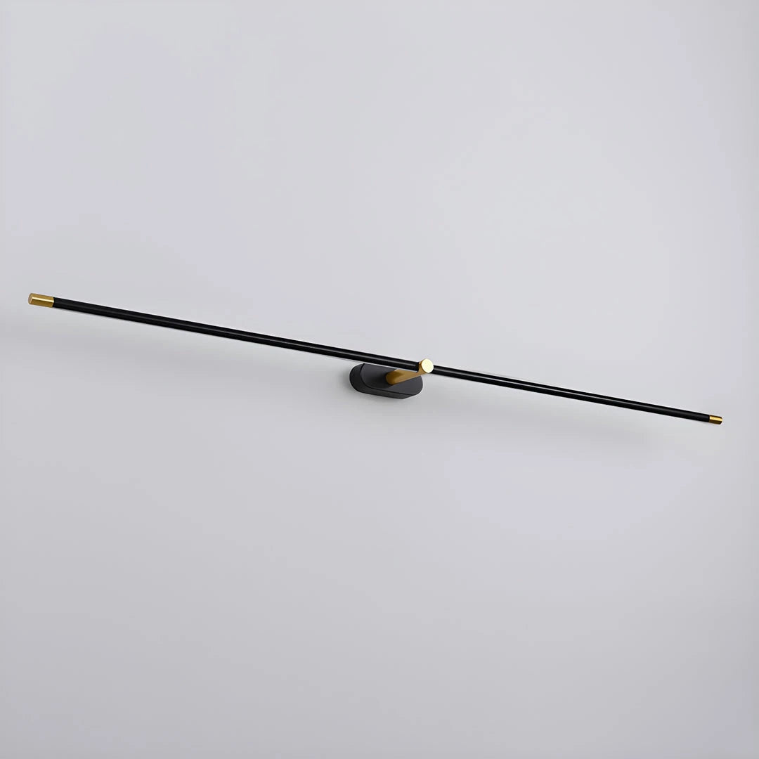 Front View of Modern Black Frame Ultra-Long Linear Light Studio Shot