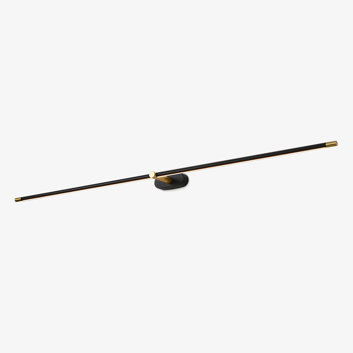 Angled View of Modern Black Frame Linear Light Studio Shot