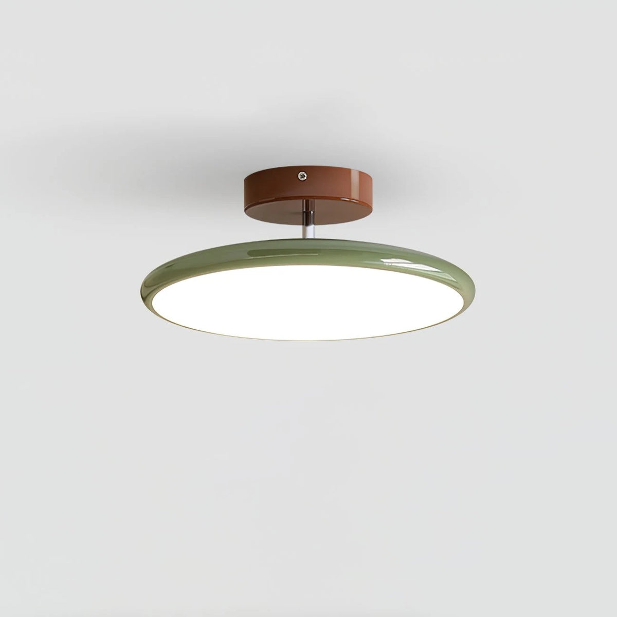 Illuminated Modern Green Flush Mount Ceiling Light Studio Display