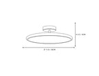 Modern Large Green Ultra-Thin Ceiling Light Line Art Dimension Diagram