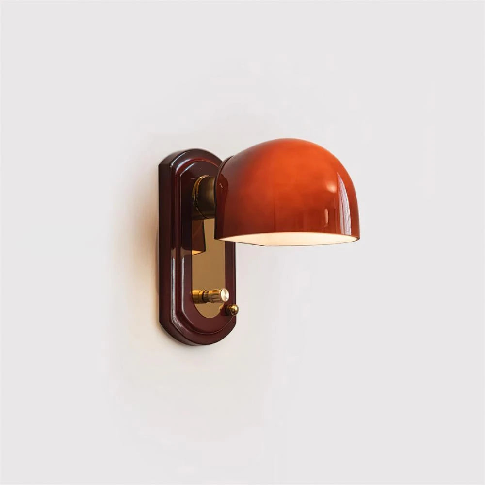 Mid Century Orange Dome Sconce Light Studio Display