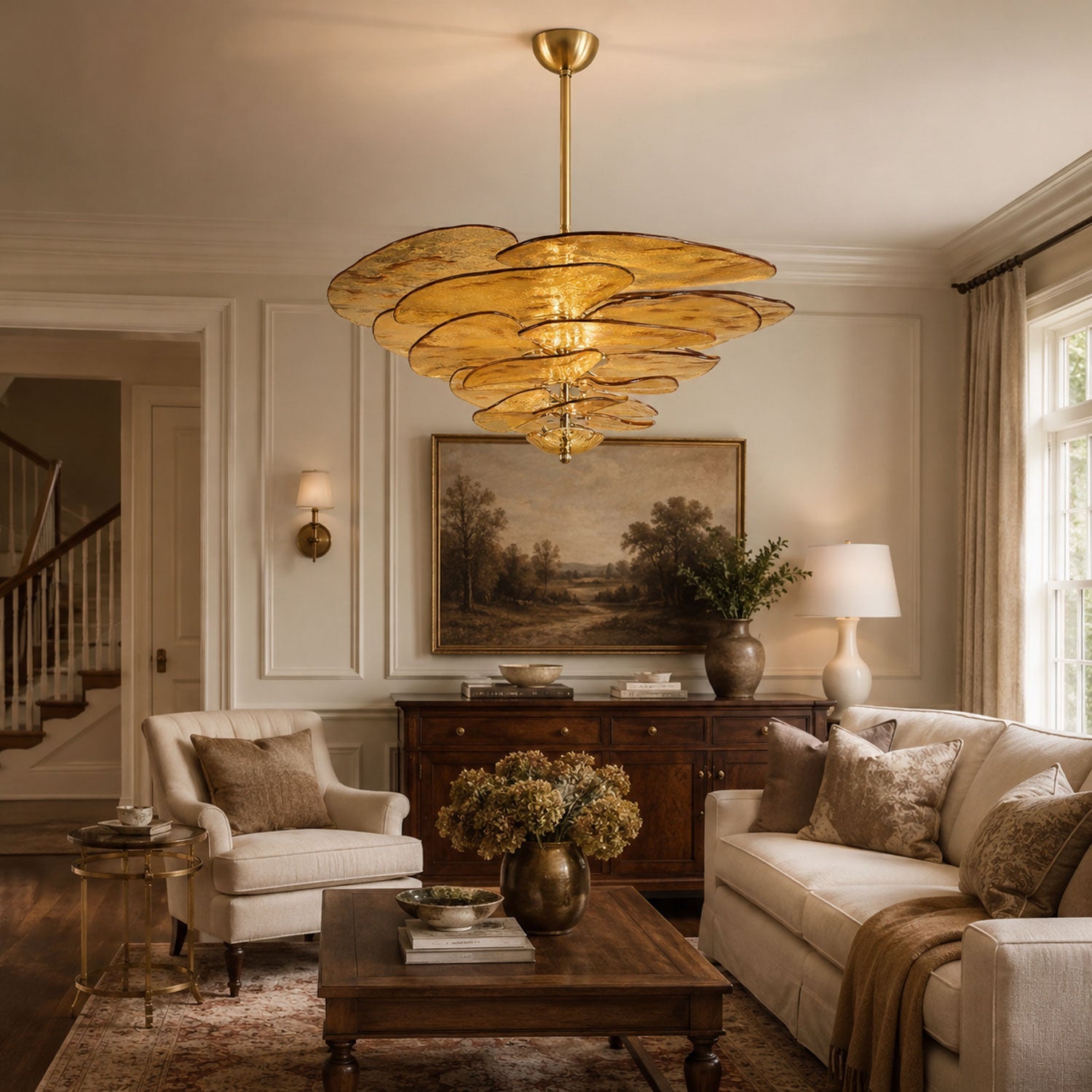 Lotus Leaf Murano Chandelier