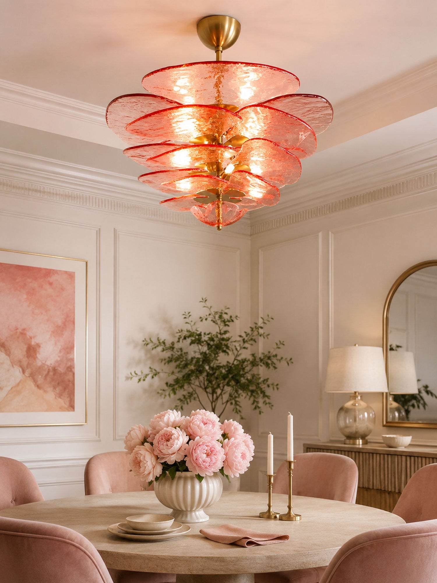 Lotus Leaf Murano Chandelier