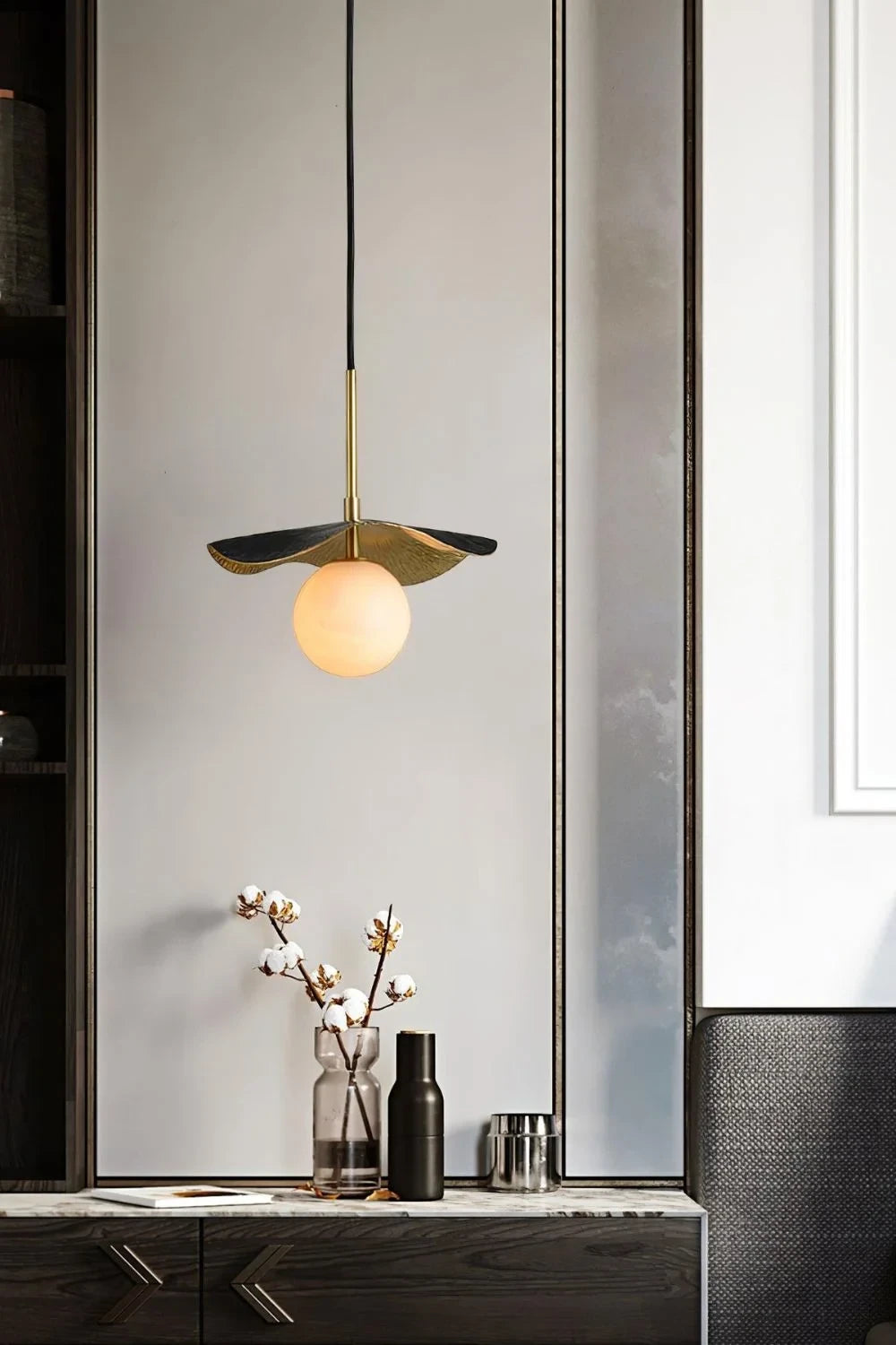 Modern Art Glass Pendant Light in Hallway Corridor