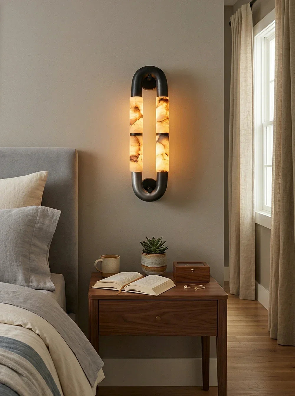 Luma Arc Alabaster Wall Lamp