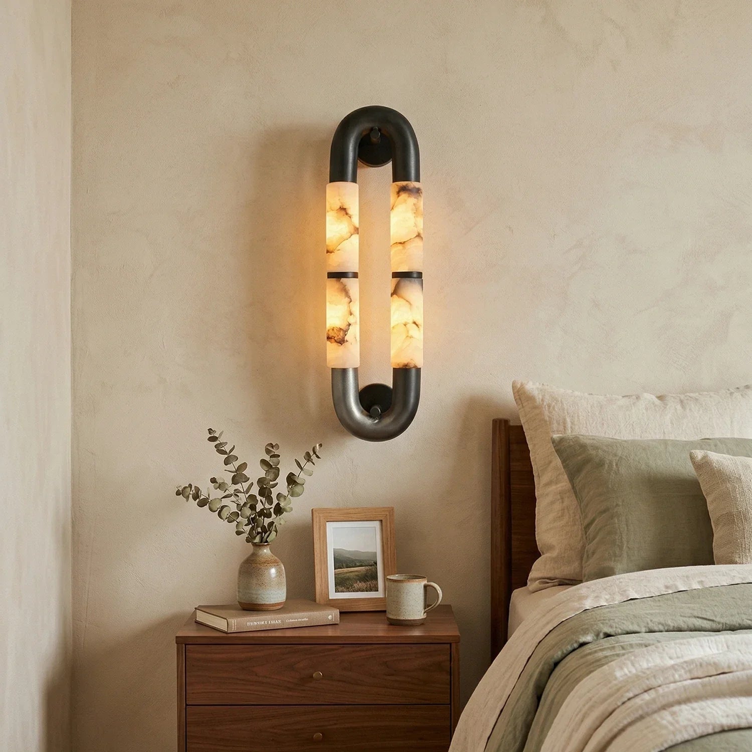 Luma Arc Alabaster Wall Lamp