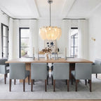 Modern Petal Art Glass Chandelier Over Dining Table