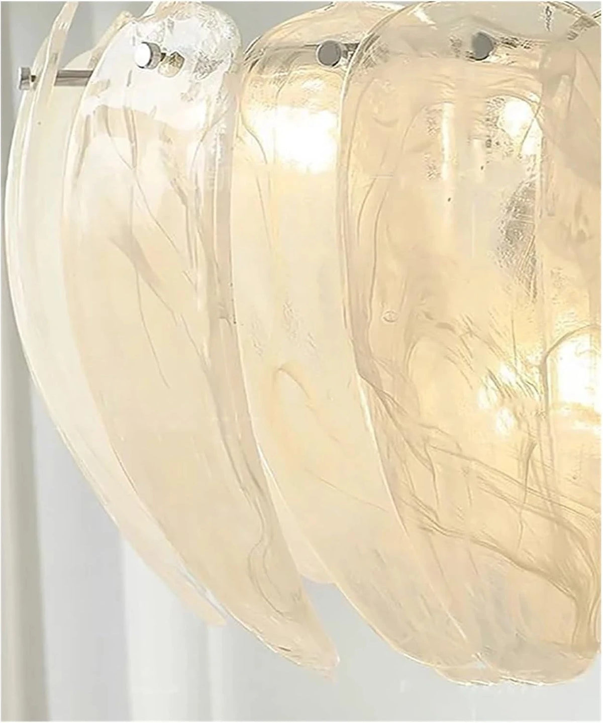 Close Up View of Petal Art Glass Edges and Light Texture