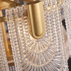 Detail View of Faceted Art Glass Shades and Brass Clips