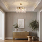 Modern Faceted Glass Ceiling Light in Hallway Foyer