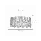 Modern Faceted Art Glass Flush Mount Ceiling Light Line Art Dimension Diagram