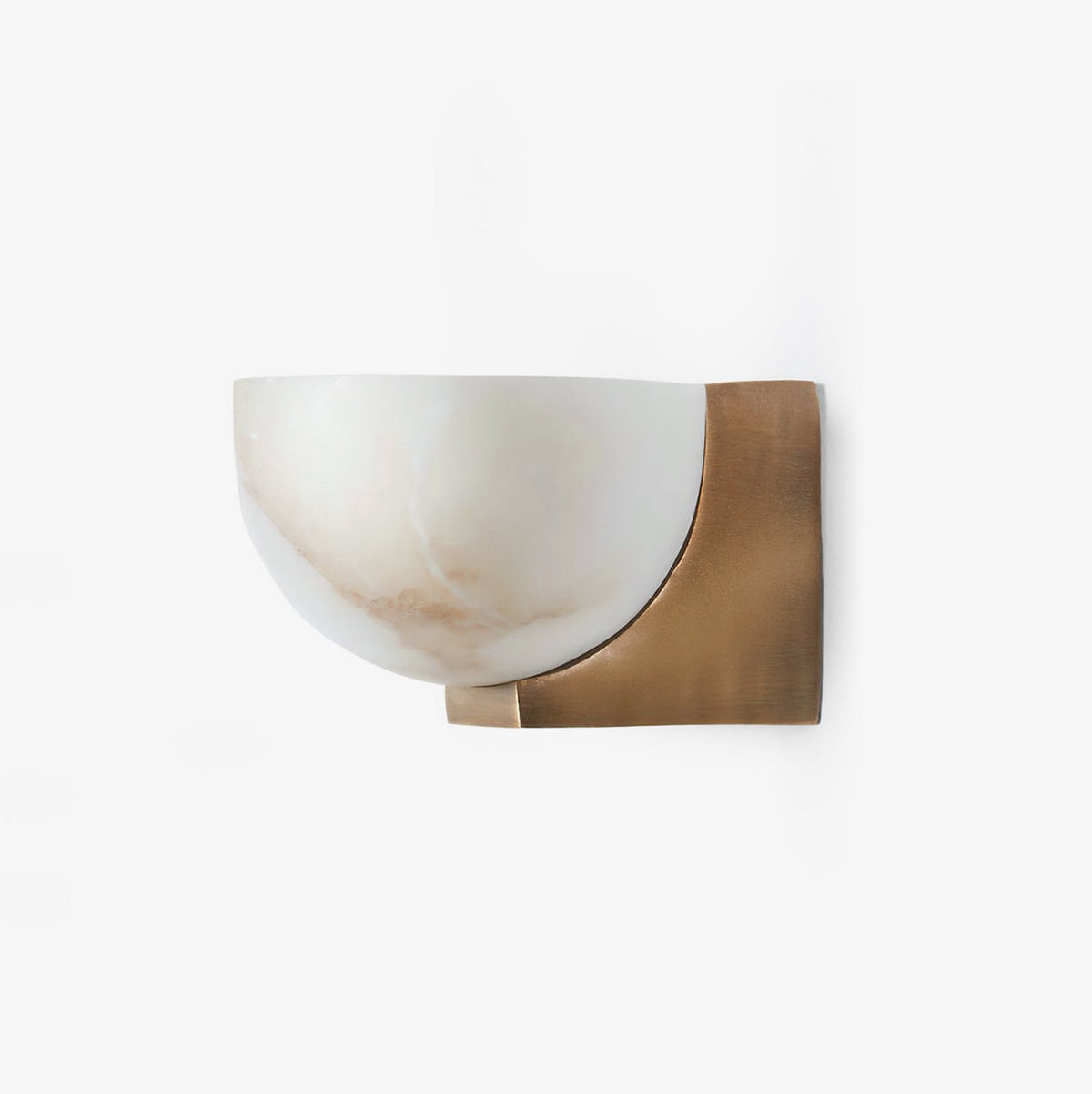 Modern Half Bowl Alabaster Wall Sconce Studio Product Shot