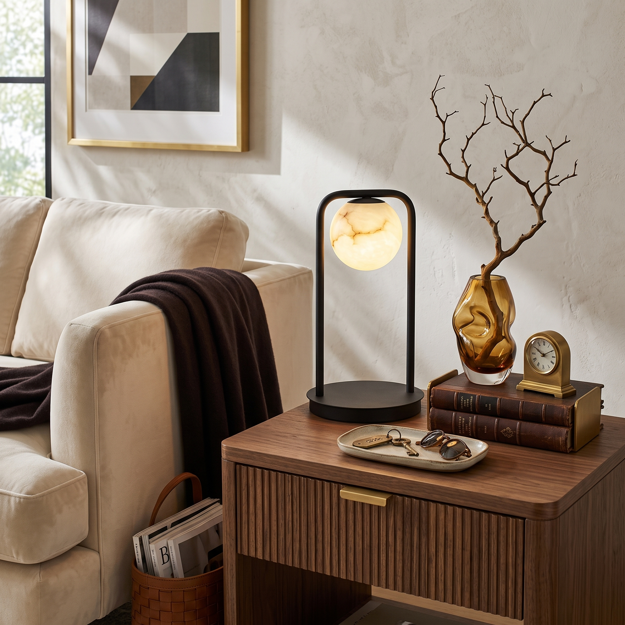 Lunar Halo Alabaster Lamp