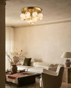 Modern Cascading Alabaster Ceiling Light in Contemporary Living Room