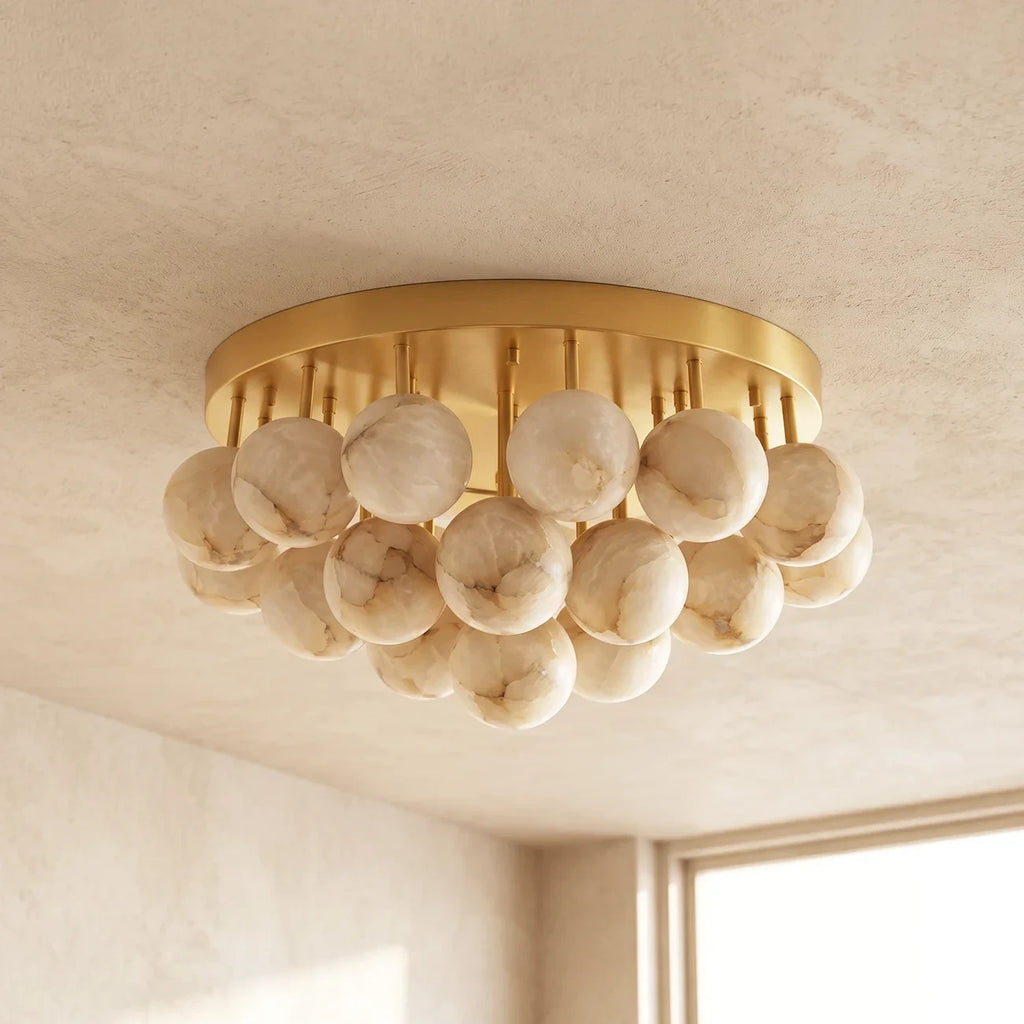 Illuminated Modern Globe Art Glass Flush Mount Ceiling Light Studio Display