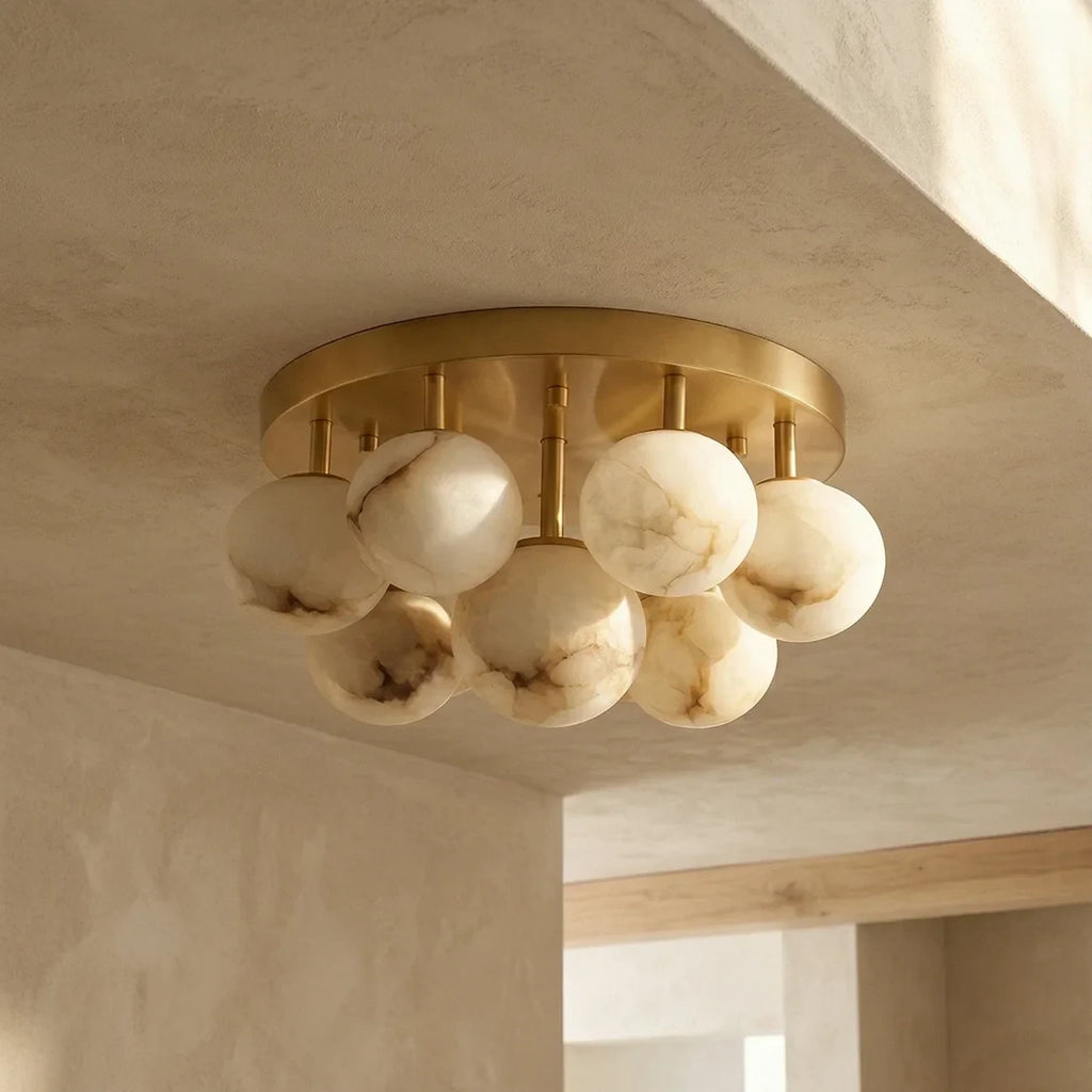 Modern Art Glass Ceiling Light in Vaulted Ceiling Interior