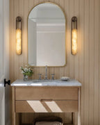Modern Wall Sconce Over Bathroom Vanity Mirror