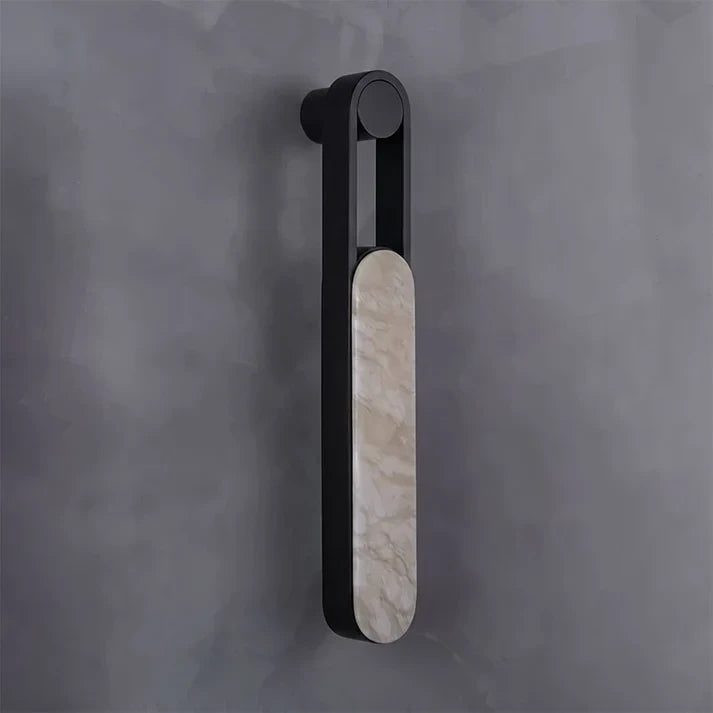 Modern Grey Leather Strap Wall Sconce Studio Display